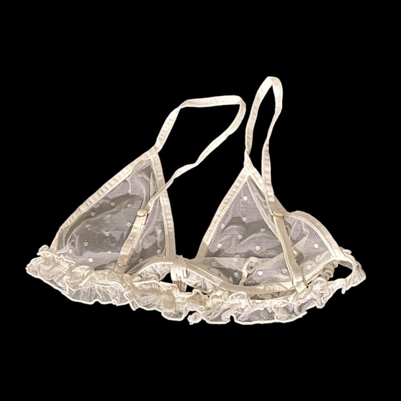 Free People Intimately |Polka Dot & Ruffled Lace Bralette | Sz: XS - Picture 4 of 14